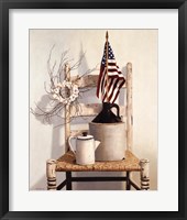 Framed Chair With Jug And Flag