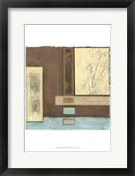 Framed Chinese Scroll In Blue I