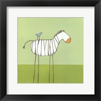 Framed Stick-Leg Zebra I