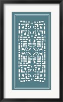 Framed Shoji Screen In Teal IV