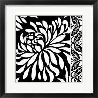 Framed Graphic Chrysanthemums I
