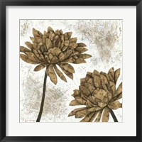 Framed White Washed Dahlias I