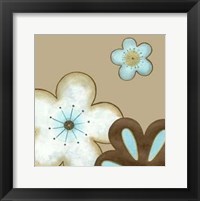 Small Pop Blossoms In Blue I Framed Print