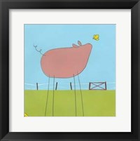 Stick-Leg Pig I Framed Print