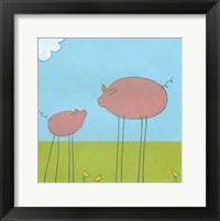 Stick-Leg Pig II Framed Print