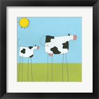 Framed Stick-Leg Cow I