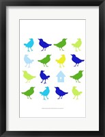 Animal Sudoku in Blue I Framed Print