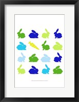 Animal Sudoku in Blue II Framed Print