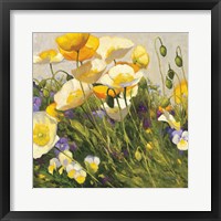 Poppies and Pansies I Framed Print