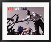 Framed Barack Obama:  Yes We Can (crowd)