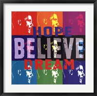 Framed Barack Obama: Hope, Believe, Dream