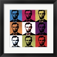 Framed Abraham Lincoln - colored tiles