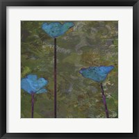 Framed Teal Poppies II