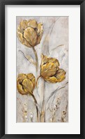 Golden Poppies on Taupe II Framed Print