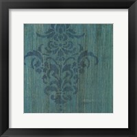 Framed Verdigris Damask I