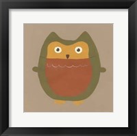 Framed Earth-Tone Owls II