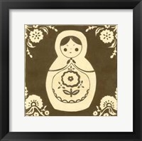 Framed Russian Doll in Brown