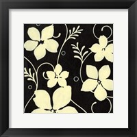 Framed Black with Cream Flowers