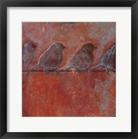 Framed Row of Sparrows II