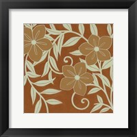 Tan Flowers with Mint Leaves II Framed Print