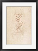 Framed W.53r The Risen Christ, study for the fresco of The Last Judgement in the Sistine Chapel, Vatican