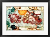 Framed Sistine Chapel Ceiling: Creation of the Sun and Moon, 1508-12