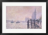 Framed Thames below Westminster, 1871