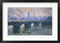 Framed Waterloo Bridge, Cloudy Day, 1900