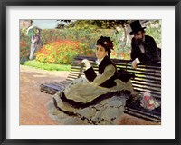 Framed Madame Monet on a Garden Bench