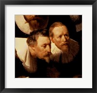 Framed Anatomy Lesson of Dr. Nicolaes Tulp, 1632 (two viewers detail)