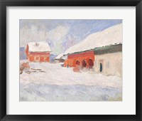 Framed Norway, Red Houses at Bjornegaard, 1895