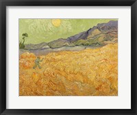 Framed Wheatfield with Reaper, 1889