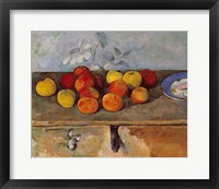 Framed Still life of apples and Biscuits