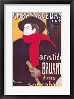 Framed Poster advertising Aristide Bruant