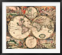 Framed World Map 1689