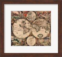 Framed World Map 1689