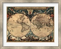 Framed World Map 1664