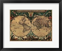 Framed World Map 1664