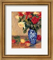 Framed Roses in a Mexican Vase