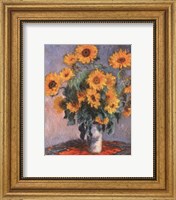 Framed Vase of Sunflowers