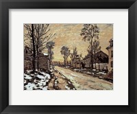 Framed Road at Louveciennes, Melting Snow, Sunset