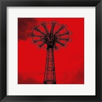 Red Parachute Jump Framed Print