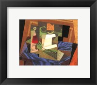 Framed Fruit Bowl on a Tablecloth