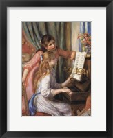 Two Young Girls at the Piano Framed Print