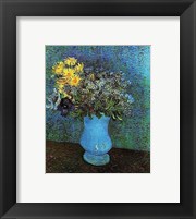 Framed Vase with Lilacs, Daisies and Anemone