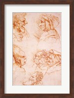 Framed Seven Studies of Grotesque Faces