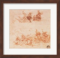 Framed Study of Horsemen in Combat and Foot Soldiers, 1503