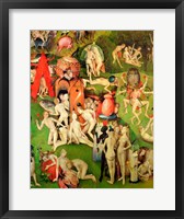 Framed Garden of Earthly Delights: Allegory of Luxury, vertical central panel of triptych, c.1500