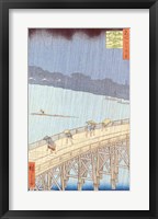 Framed Sudden Shower on Ohashi Bridge