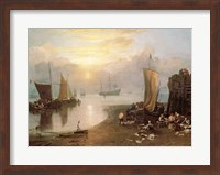 Framed Sun Rising Through Vapour: Fishermen Cleaning and Selling Fish, c.1807